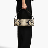 Khaite - Lori Baguette Bag in Natural Python-Embossed Leather