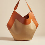 The Medium Lotus Tote in Honey and Tan Leather