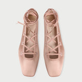 Roeffler Randall - Louisa Blush Lace-Up Ballet Flat