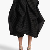 Khaite - Lou Skirt in Black with White Stripe