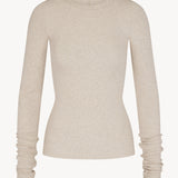 ETERNE - Long Sleeve Fitted Top Heather Oatmeal