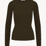 ETERNE - Long Sleeve Fitted Top Moss