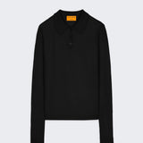 Guest In Residence - Ls Shrunken Polo - Black