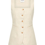 Posse - LUCILLE GILET - BEIGE PINSTRIPE