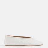 Le Monde Beryl - Luna Slipper / Ivory Leather Ostrich Effect