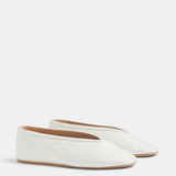 Le Monde Beryl - Luna Slipper / Ivory Leather Ostrich Effect