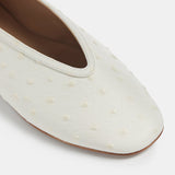 Le Monde Beryl - Luna Slipper / Ivory Leather Ostrich Effect