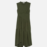 FRAME - Gathered Seam Knit Dress -- Fatigue