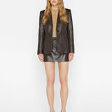 FRAME - The Femme Leather Blazer -- Espresso