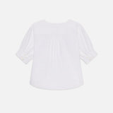 FRAME - V-Neck Popover Top -- White