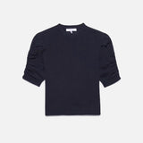 FRAME - Ruched Sleeve Cashmere Sweater -- Navy