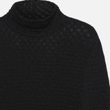 FRAME - Mesh Lace Turtleneck -- Noir