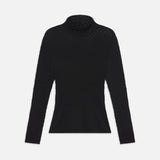 FRAME - Mesh Lace Turtleneck -- Noir