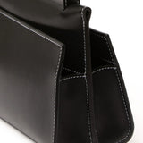 Elleme - Long Papillon Leather Black/White Stitches