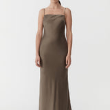 St. Agni - Low Back Slip Dress - Kelp