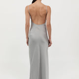 St. Agni - Low Back Slip Dress - Silver