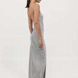 St. Agni - Low Back Slip Dress - Silver