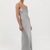 St. Agni - Low Back Slip Dress - Silver