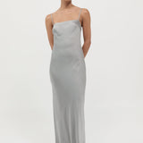 St. Agni - Low Back Slip Dress - Silver