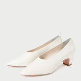 Roeffler Randall - Maeve Ecru Leather Low Pump