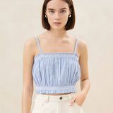 Roeffler Randall - Maggie Blue/Cream Cinched Camisole