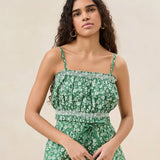 Roeffler Randall - Maggie Green Floral Cinched Camisole