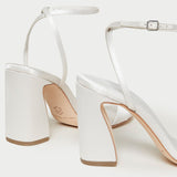 Roeffler Randall - Malia Cream Curved-Heel Sandal