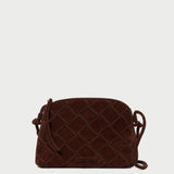 Roeffler Randall - Mallory Espresso Woven Suede Crossbody