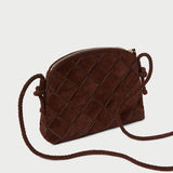 Roeffler Randall - Mallory Espresso Woven Suede Crossbody