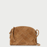 Roeffler Randall - Mallory Toffee Woven Suede Crossbody