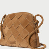 Roeffler Randall - Mallory Toffee Woven Suede Crossbody