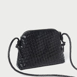 Roeffler Randall - Mallory Black Woven Leather Crossbody