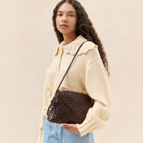 Roeffler Randall - Mallory Chocolate Woven Crossbody