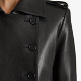 Khaite - Mallory Coat in Black Leather