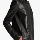 Khaite - Mallory Coat in Black Leather