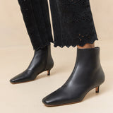 Roeffler Randall - Marcella Black Leather Ankle Boot