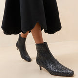 Roeffler Randall - Marcella Black Woven Ankle Boot