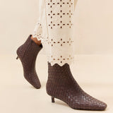 Roeffler Randall - Marcella Espresso Woven Ankle Boot