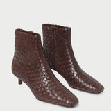 Roeffler Randall - Marcella Espresso Woven Ankle Boot