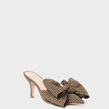 Roeffler Randall - Margot Brown/Black Check Bow Mule