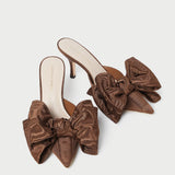 Roeffler Randall - Margot Chocolate Moiré Bow Mule