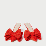 Roeffler Randall - Margot Red Moiré Bow Mule