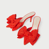 Roeffler Randall - Margot Red Moiré Bow Mule