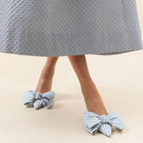 Roeffler Randall - Margot Blue Gingham Bow Mule