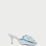 Roeffler Randall - Margot Blue Gingham Bow Mule