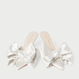 Roeffler Randall - Margot Cream Satin Bow Mule