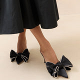 Roeffler Randall - Margot Black/Crystal Bow Mule