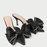 Roeffler Randall - Margot Black/Crystal Bow Mule