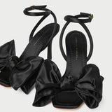 Roeffler Randall - Marlena Black Satin Bow Sandal