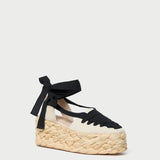 Roeffler Randall - Mason Natural/Black Platform Espadrille